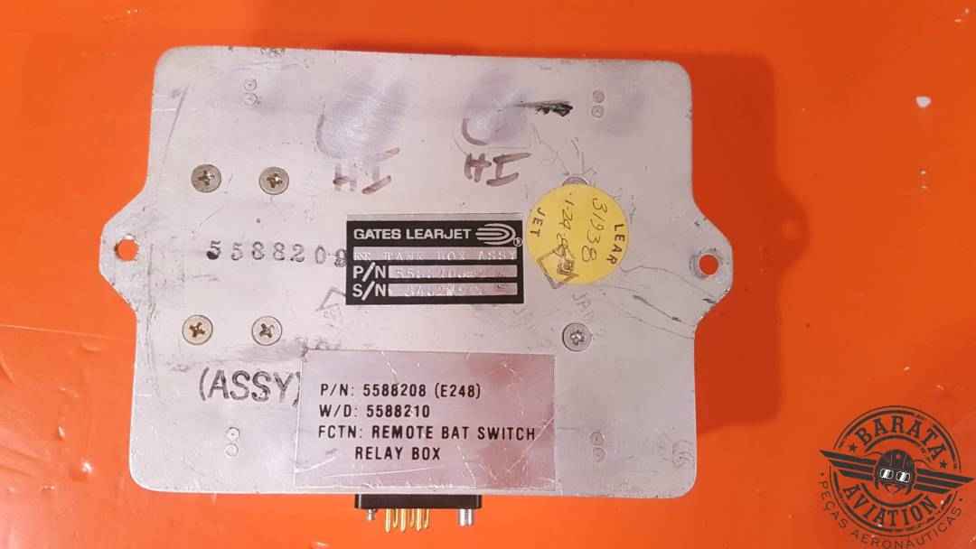 GATES LEARJET REMOTE BATTERY SWITCH RELAY BOX P/N: PN 5588208(E248)