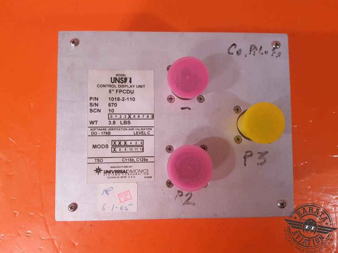 UNIVERSAL AVIONICS CDU CONTROL DISPLAY UNIT P/N: 1018-2-110