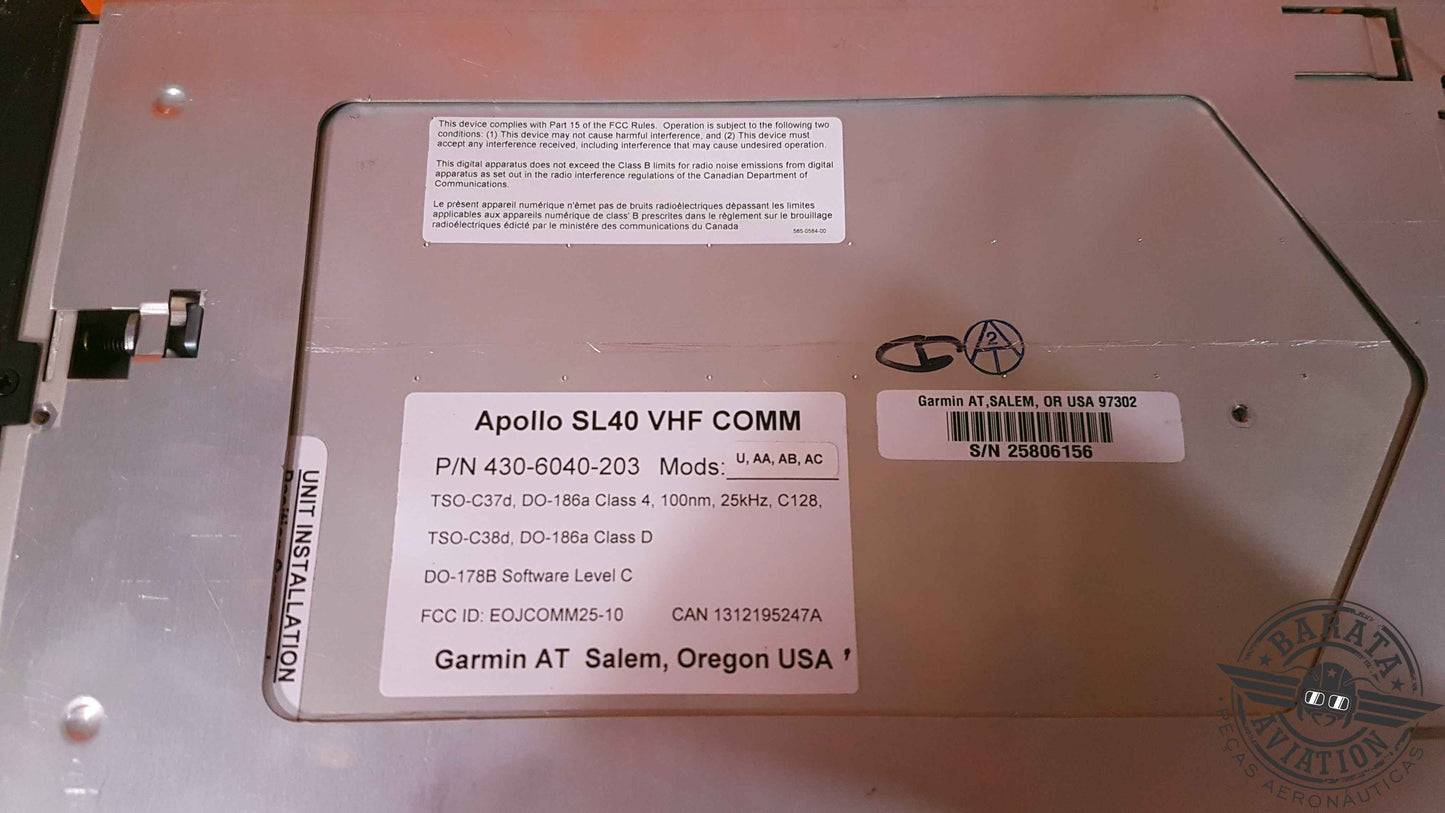 430-6040-203 Garmin Apollo SL40 Radio VHF COMM