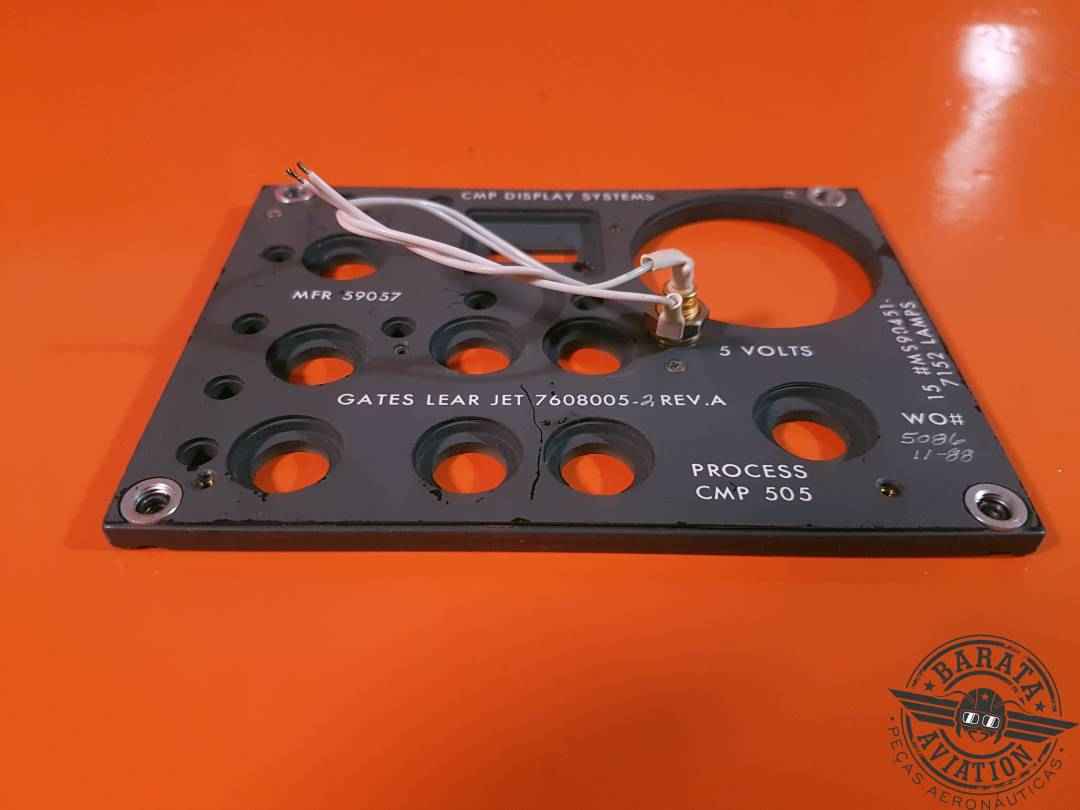 7608005-2 Gates Learjet Panel Assy - 5V - With Small Crack
