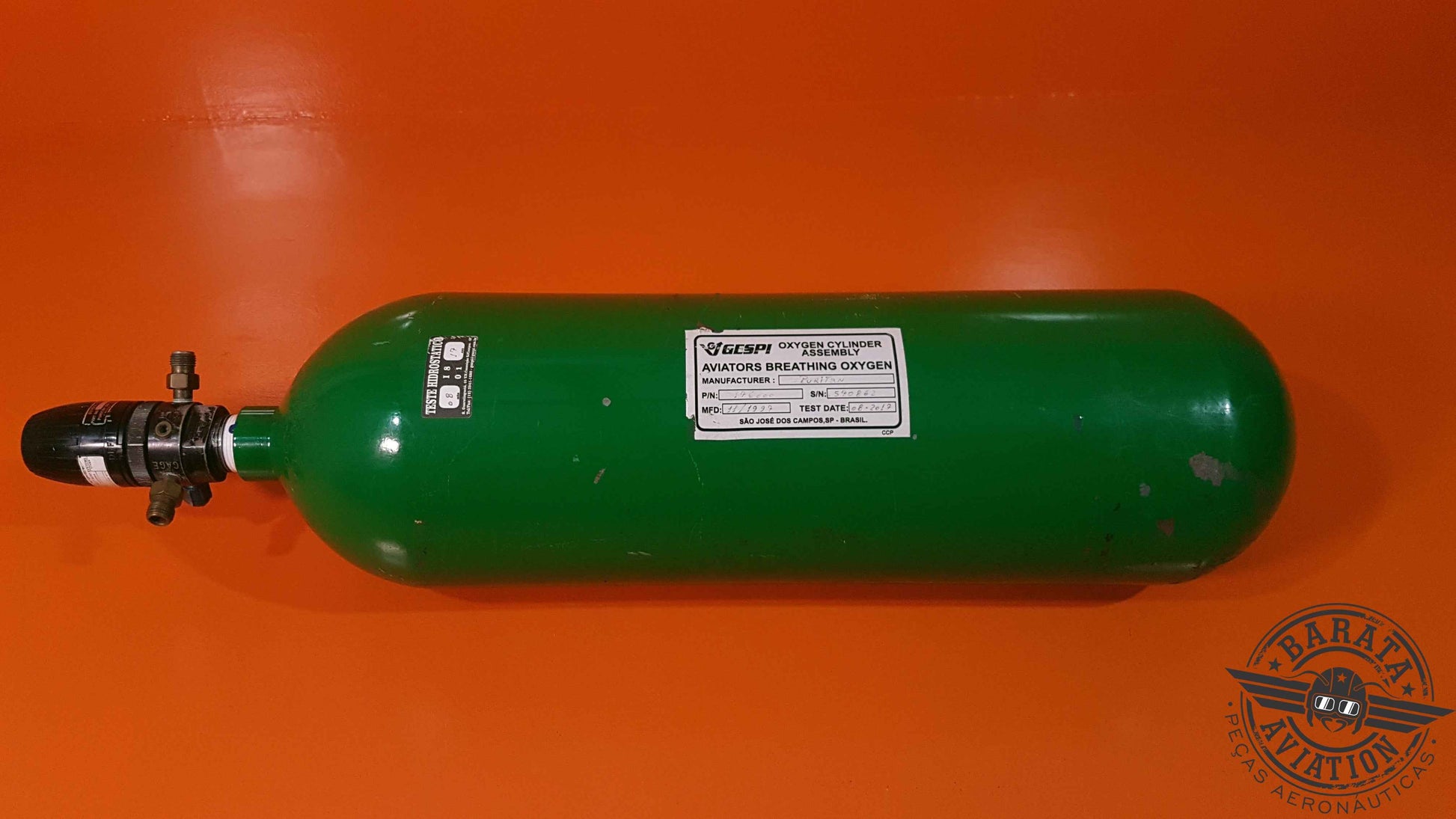 ZR-807 Puritan Oxygen Regulator & Cylinder - Apenas Retirada de Peças