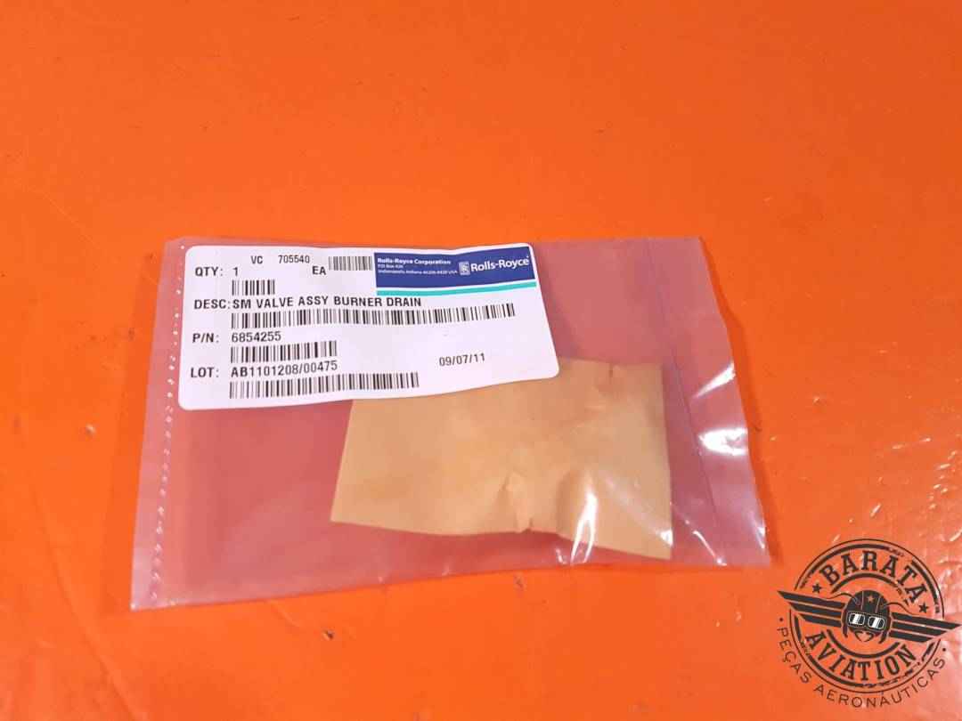 VALVE - BURNER DRAIN ASSEMBLY NEW SURPLUS P/N: 6854255 CADA UNIDADE
