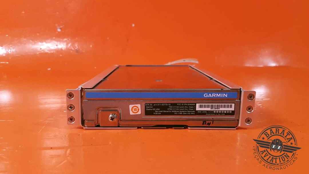 011-00779-10 Garmin GTX33 Transponder - 14/28 Vdc  - W/ Mount Tray and Back Plate 