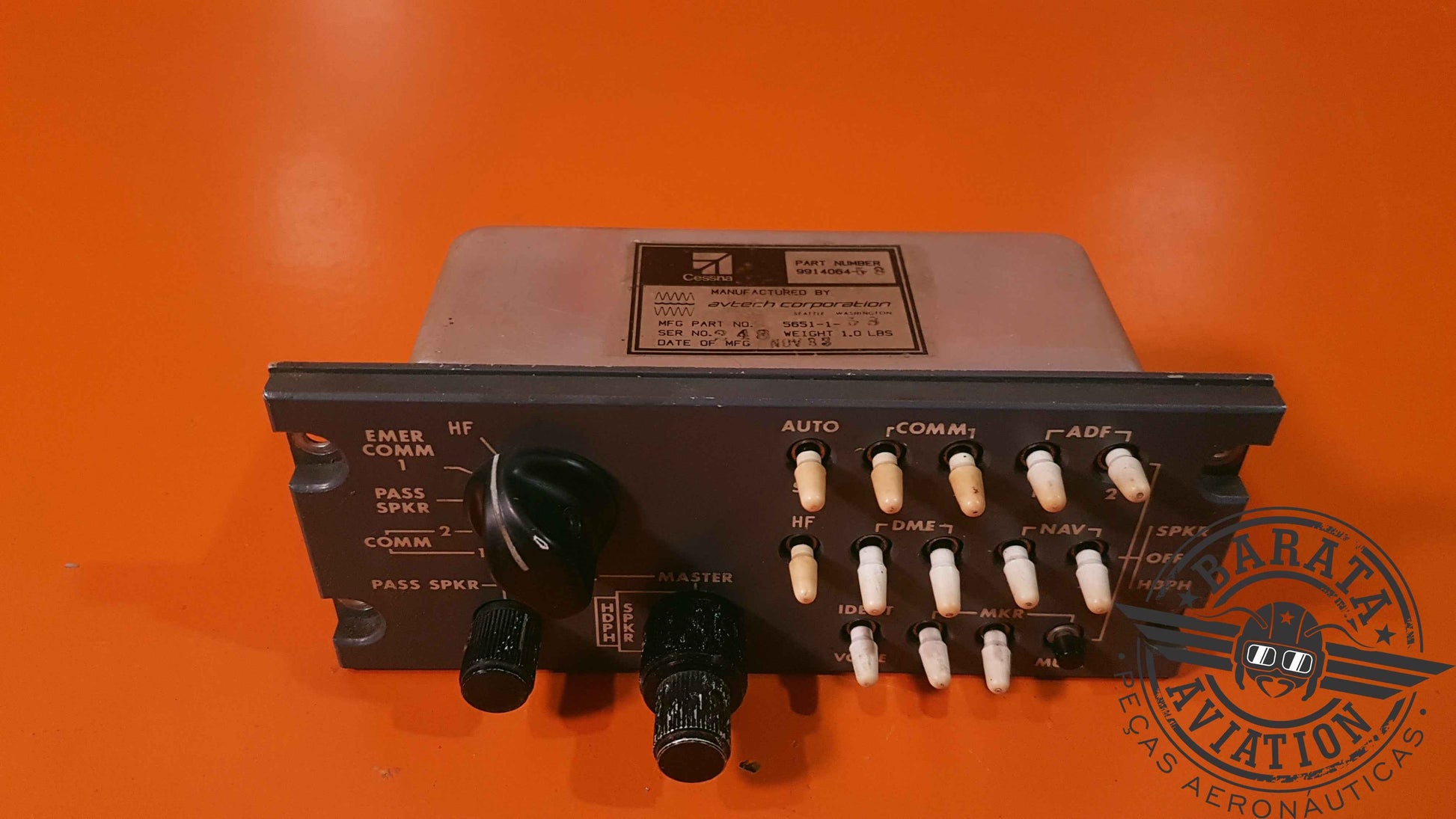 9914064-58 Cessna Audio Control Panel