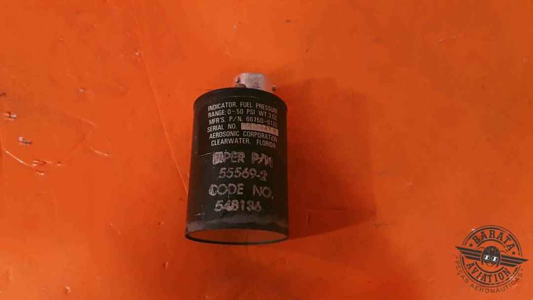 66750-0120  Aerosonic Indicator Fuel Pressure - 0-50 Psi