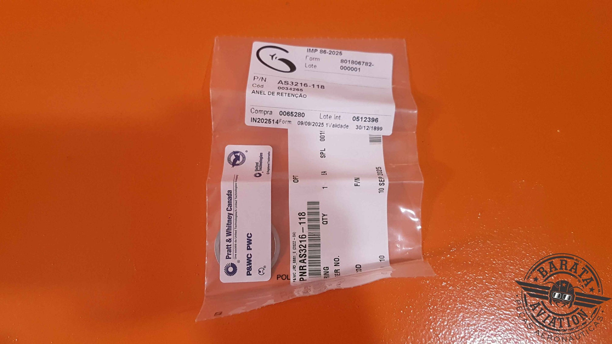 AS3216-118 Pratt &  Whitney Retaining Ring  - New