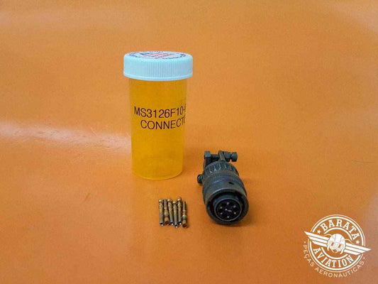 Conector w/ Gold Pin P/N MS3126D10-6SW